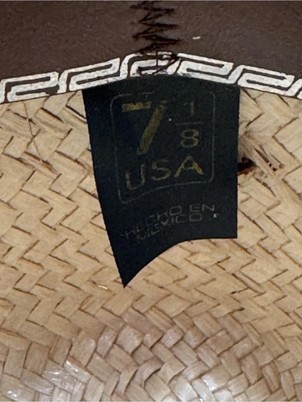 Texas hat Company Straw Cowboy Hat Oodahekrwees Tribe Beaded Thunderbird  7 1/8